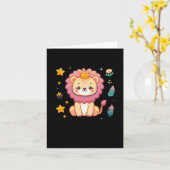 Een sticker van een knuffel leeuw kaart (Gele Bloem)