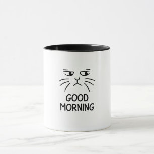 Een sticker van een schattig gezegde "Goedemorgen" Mok