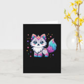 Een sticker van een schattige wolf  kaart (Gele Bloem)