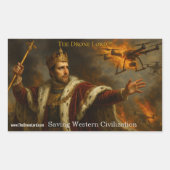 Een sticker van The Drone Lord vechtend (Voorkant)