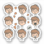 Een sticker voor een groep animatiekarakters die h (Voorkant)