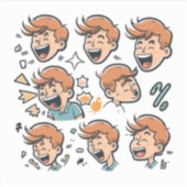 Een sticker voor een groep animatiekarakters die l (Voorkant)