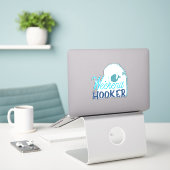 Een Sticker voor mensen die graag Gevist willen wo (Laptop op bureau)