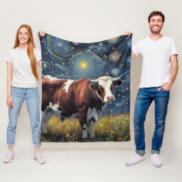 Een stier in de Sterrennacht Fleece Deken