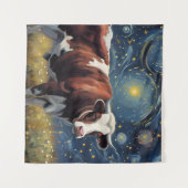 Een stier in de Sterrennacht Wandkleed (Voorkant (horizontaal))