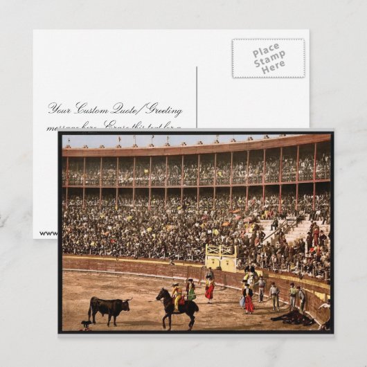 Een stierengevecht, Barcelona, Spanje  Fotochrom Briefkaart (Voorkant / Achterkant)