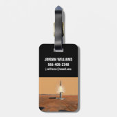 Een stijgend voertuig verlaat Mars. 2 Bagagelabel (Achterkant verticaal)