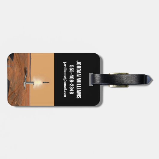 Een stijgend voertuig verlaat Mars. 2 Bagagelabel (Achterkant horizontaal)