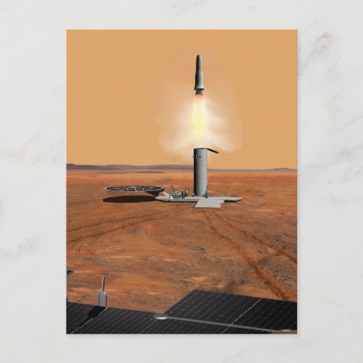 Een stijgend voertuig verlaat Mars. 2 Briefkaart (Voorkant)