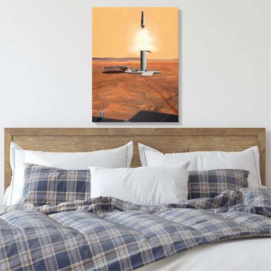 Een stijgend voertuig verlaat Mars. 2 Canvas Afdruk (Insitu (Slaapkamer))