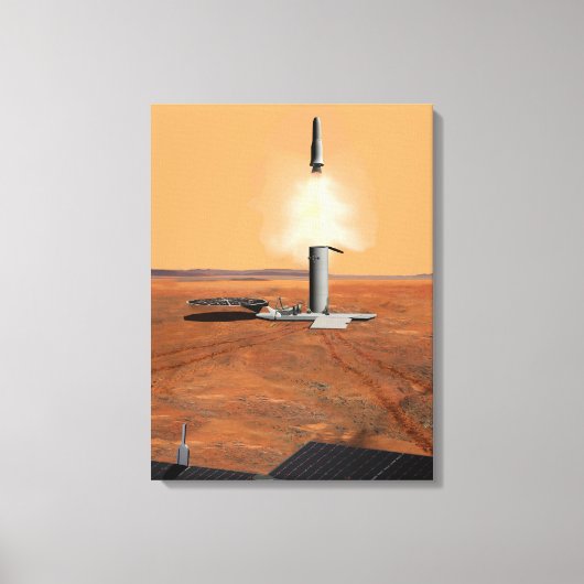 Een stijgend voertuig verlaat Mars. 2 Canvas Afdruk (Voorkant)