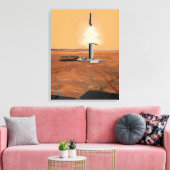 Een stijgend voertuig verlaat Mars. 2 Canvas Afdruk (Insitu (Woonkamer))