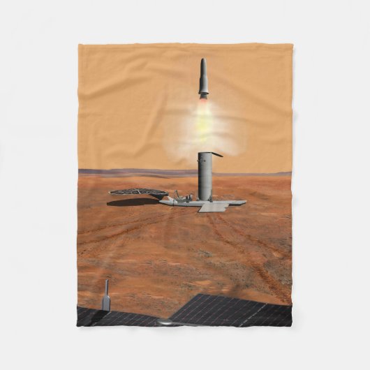 Een stijgend voertuig verlaat Mars. 2 Fleece Deken (Voorkant)