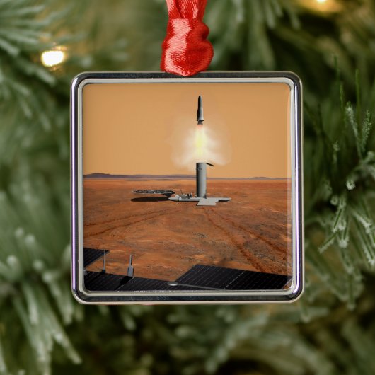 Een stijgend voertuig verlaat Mars. 2 Metalen Ornament (Boom)