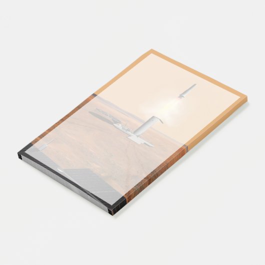 Een stijgend voertuig verlaat Mars. 2 Post-it® Notes (Schuin)