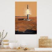 Een stijgend voertuig verlaat Mars. 2 Poster (Keuken)
