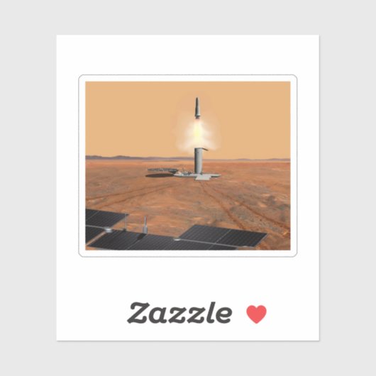 Een stijgend voertuig verlaat Mars. 2 Sticker (Vel)