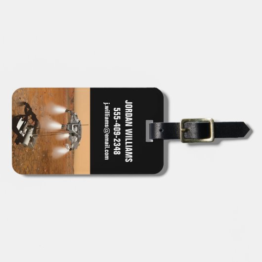 Een stijgend voertuig verlaat Mars. Bagagelabel (Voorkant horizontaal)