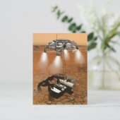 Een stijgend voertuig verlaat Mars. Briefkaart (Staand voorkant)