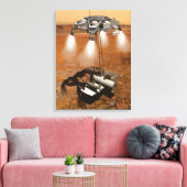 Een stijgend voertuig verlaat Mars. Canvas Afdruk (Insitu (Woonkamer))