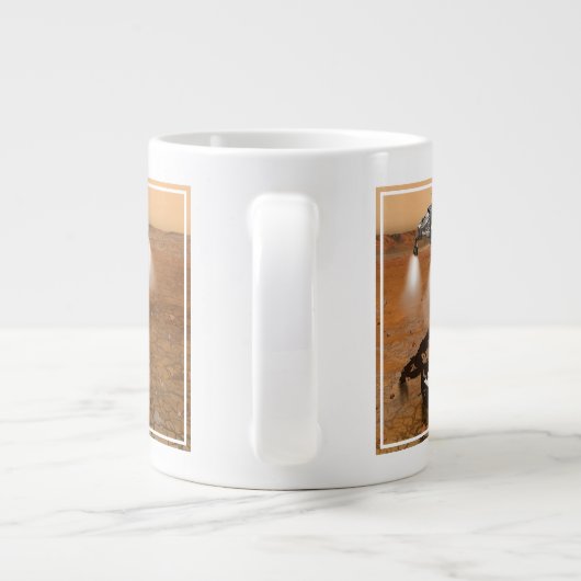 Een stijgend voertuig verlaat Mars. Grote Koffiekop (Achterkant)