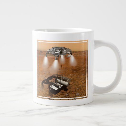 Een stijgend voertuig verlaat Mars. Grote Koffiekop (Rechts)