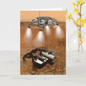 Een stijgend voertuig verlaat Mars. Kaart (Gele Bloem)