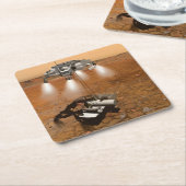 Een stijgend voertuig verlaat Mars. Kartonnen Onderzetters (Schuin)