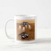 Een stijgend voertuig verlaat Mars. Koffiemok (Links)