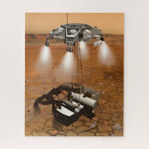 Een stijgend voertuig verlaat Mars. Legpuzzel