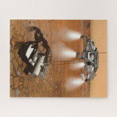Een stijgend voertuig verlaat Mars. Legpuzzel (Horizontaal)