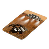 Een stijgend voertuig verlaat Mars. Magneet (Linkerzijde)