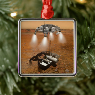 Een stijgend voertuig verlaat Mars. Metalen Ornament