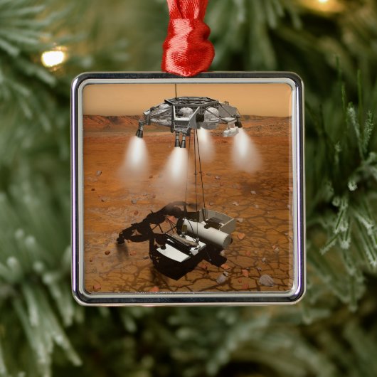 Een stijgend voertuig verlaat Mars. Metalen Ornament (Boom)