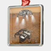 Een stijgend voertuig verlaat Mars. Metalen Ornament (Links)