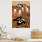 Een stijgend voertuig verlaat Mars. Poster (Keuken)