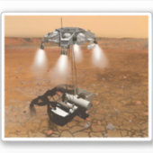 Een stijgend voertuig verlaat Mars. Sticker (Voorkant)