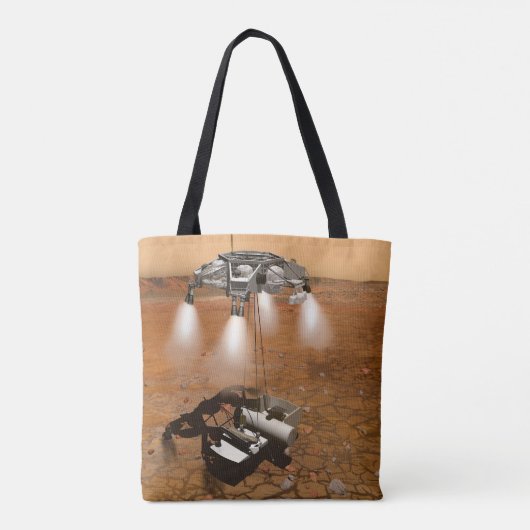 Een stijgend voertuig verlaat Mars. Tote Bag (Achterkant)