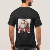Een -stijl cartoon van de Kerstman met geschenken T-shirt (Achterkant)
