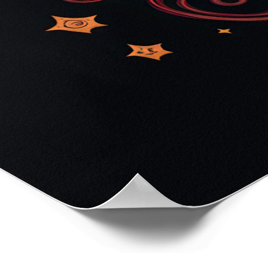 Een  stijl Psychedelic Sun en Moon Ai Art Poster (Hoek)