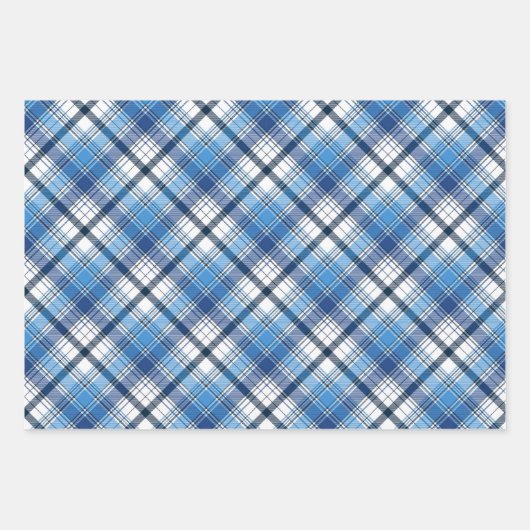 Een stijlvol blauw plaid ontwerp inpakpapier vel (Voorkant 3)