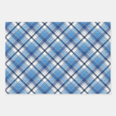 Een stijlvol blauw plaid ontwerp inpakpapier vel (Voorkant 2)