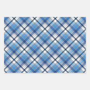 Een stijlvol blauw plaid ontwerp inpakpapier vel