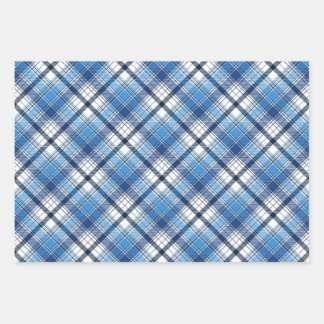 Een stijlvol blauw plaid ontwerp inpakpapier vel