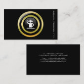 Een stijlvol gouden knop DJ-pictogram visitekaartj Visitekaartje (Voorkant / Achterkant)