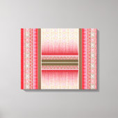 Een stijlvol tapijt in rood en roze, versierd met canvas afdruk (Voorkant)