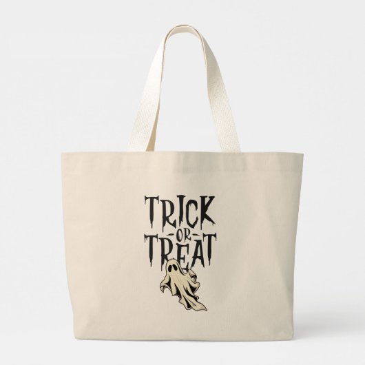 Een stijlvolle en enge Halloween heks overal Grote Tote Bag (Achterkant)