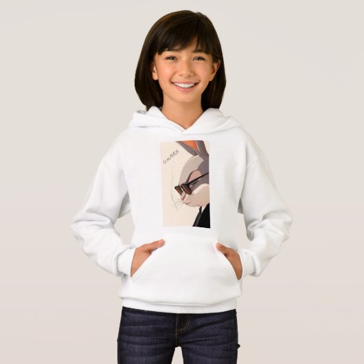 Een stijlvolle konijn-patterned hoodie voor kinder (Voorkant volledig)