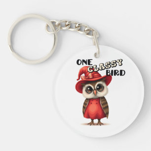 Een stijlvolle vogel, uil liefhebber cadeau sleutelhanger