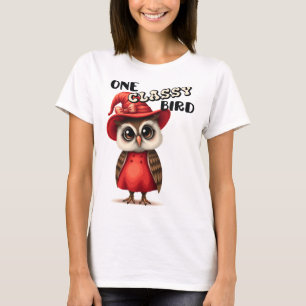 Een stijlvolle vogel, uil liefhebber cadeau t-shirt